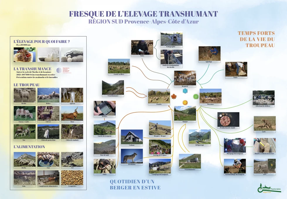 Fresque de l'association des communes pastorales dédiée aux collégiens