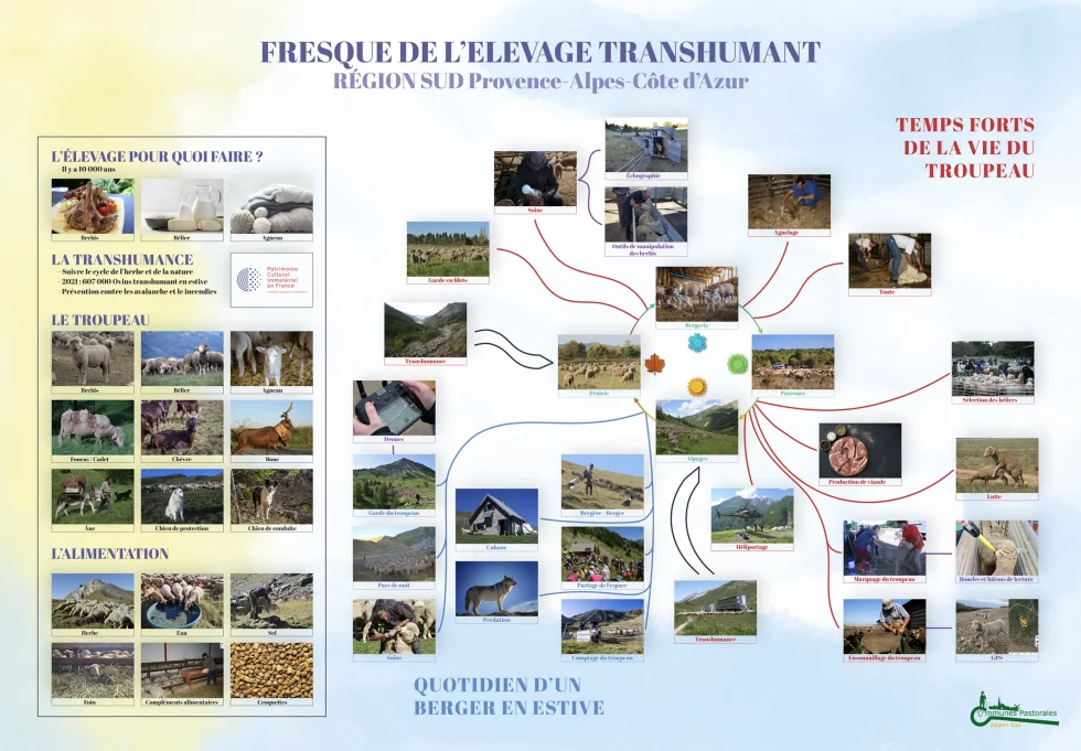 Fresque de l'association des communes pastorales dédiée aux collégiens